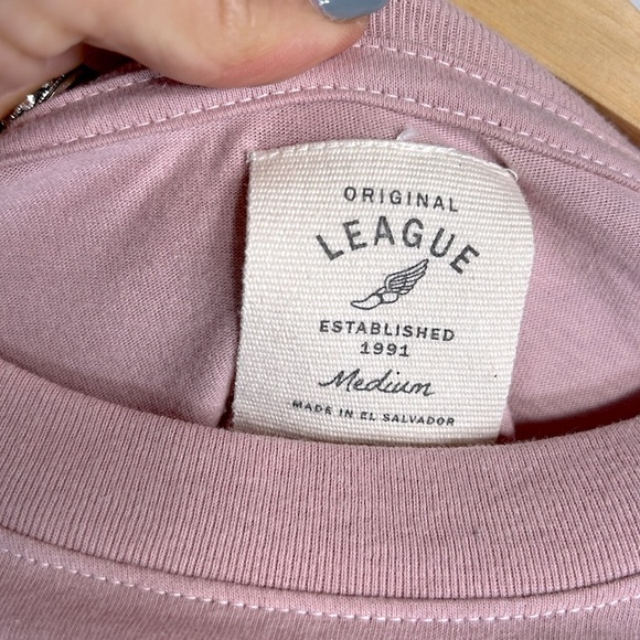 George Washington University League Dusty Pink Long Sleeve Crop Top size M - Picture 2 of 8